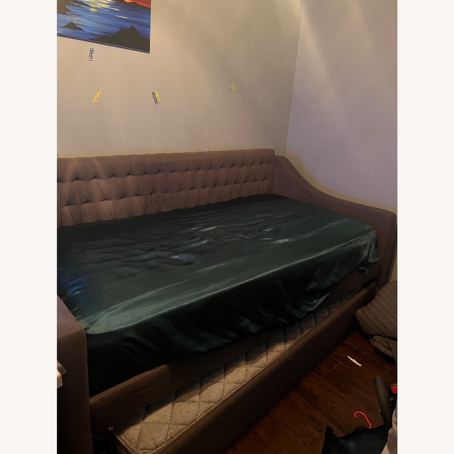 Grey Double Bed Twin Size - image-1