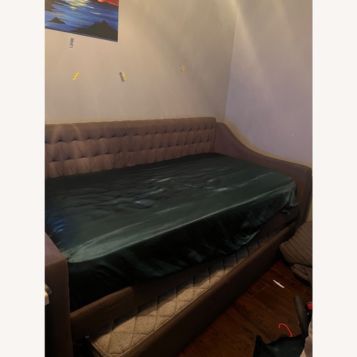 Used Grey Double Bed Twin Size for sale on AptDeco