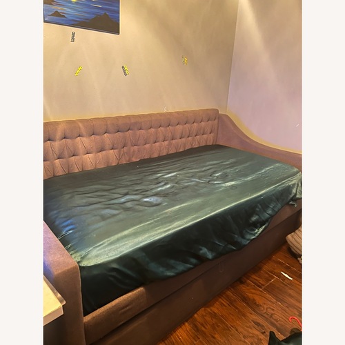 Used Grey Double Bed Twin Size for sale on AptDeco