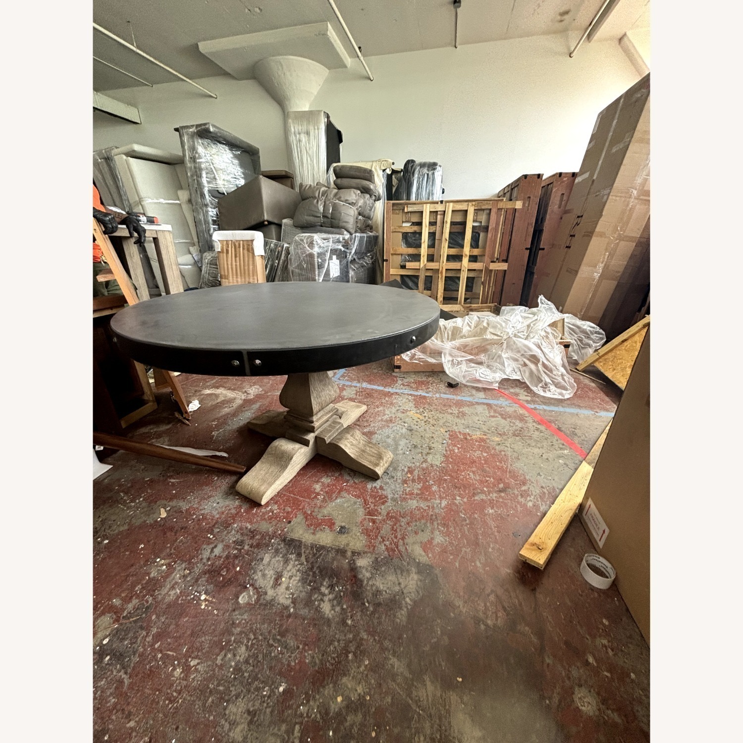 Restoration Hardware English Trestle Table 48" - image-1