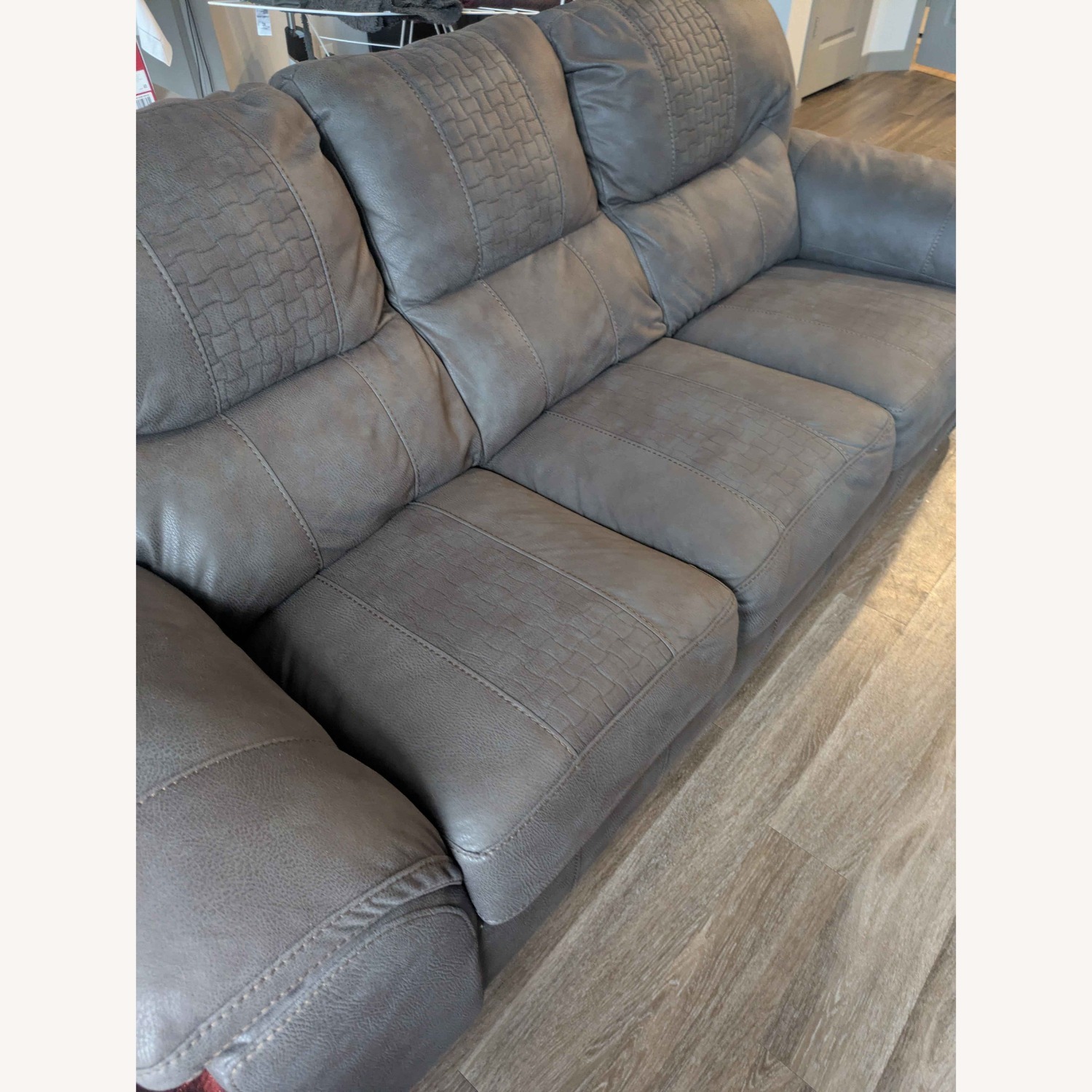 Dark Brown Leather 3+ Seater Sofa - image-3