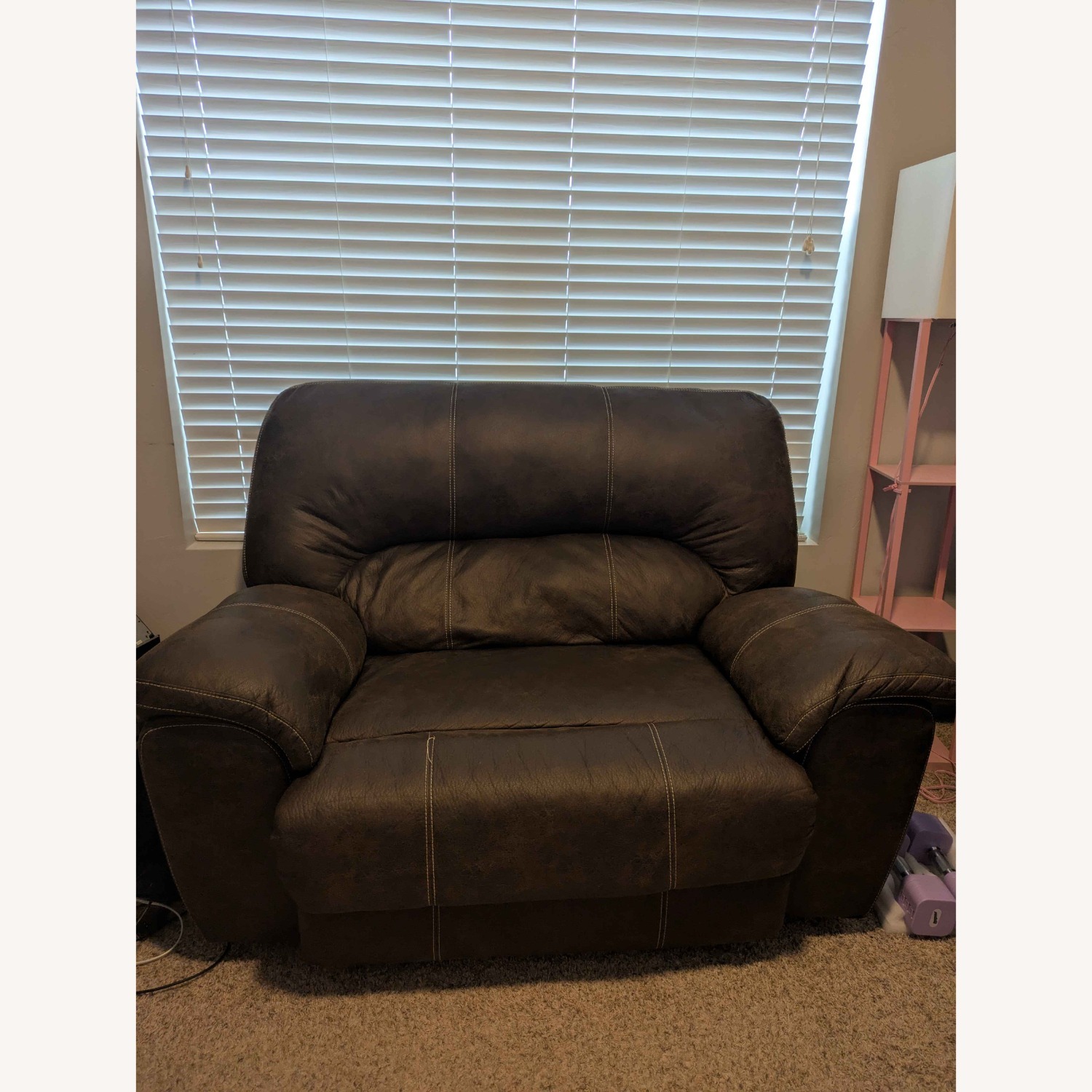 Dark Brown Leather Recliner - image-1