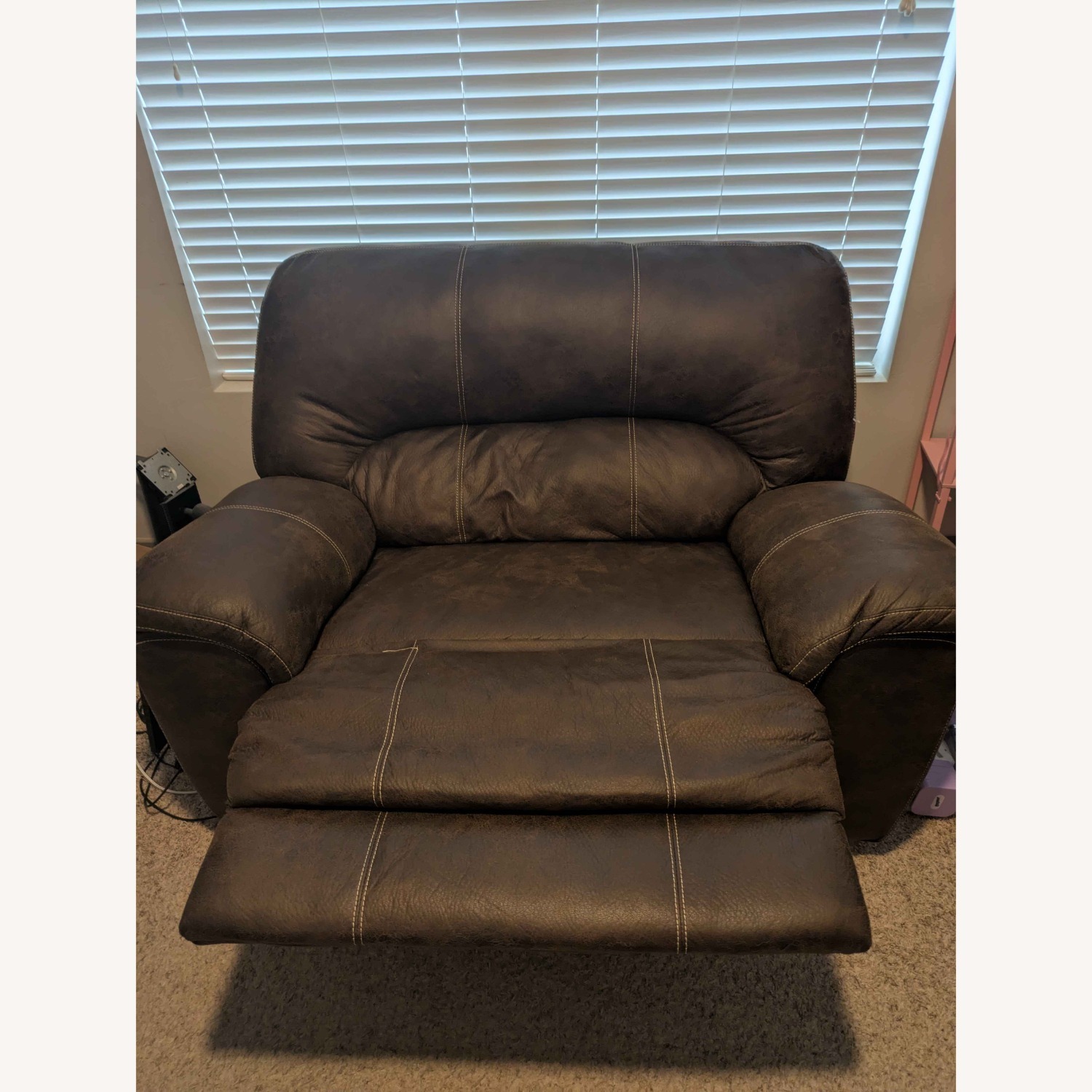 Dark Brown Leather Recliner - image-3