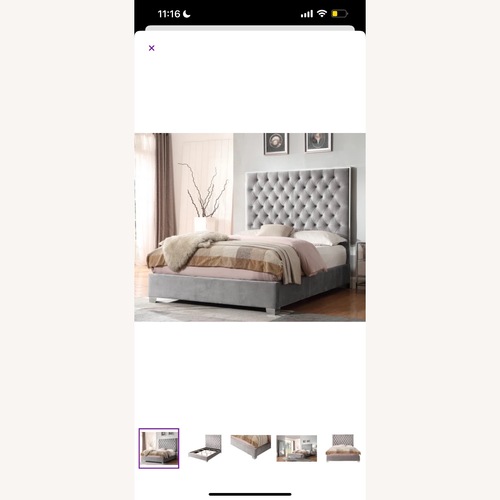 Used Wayfair Light Gray King Bed for sale on AptDeco