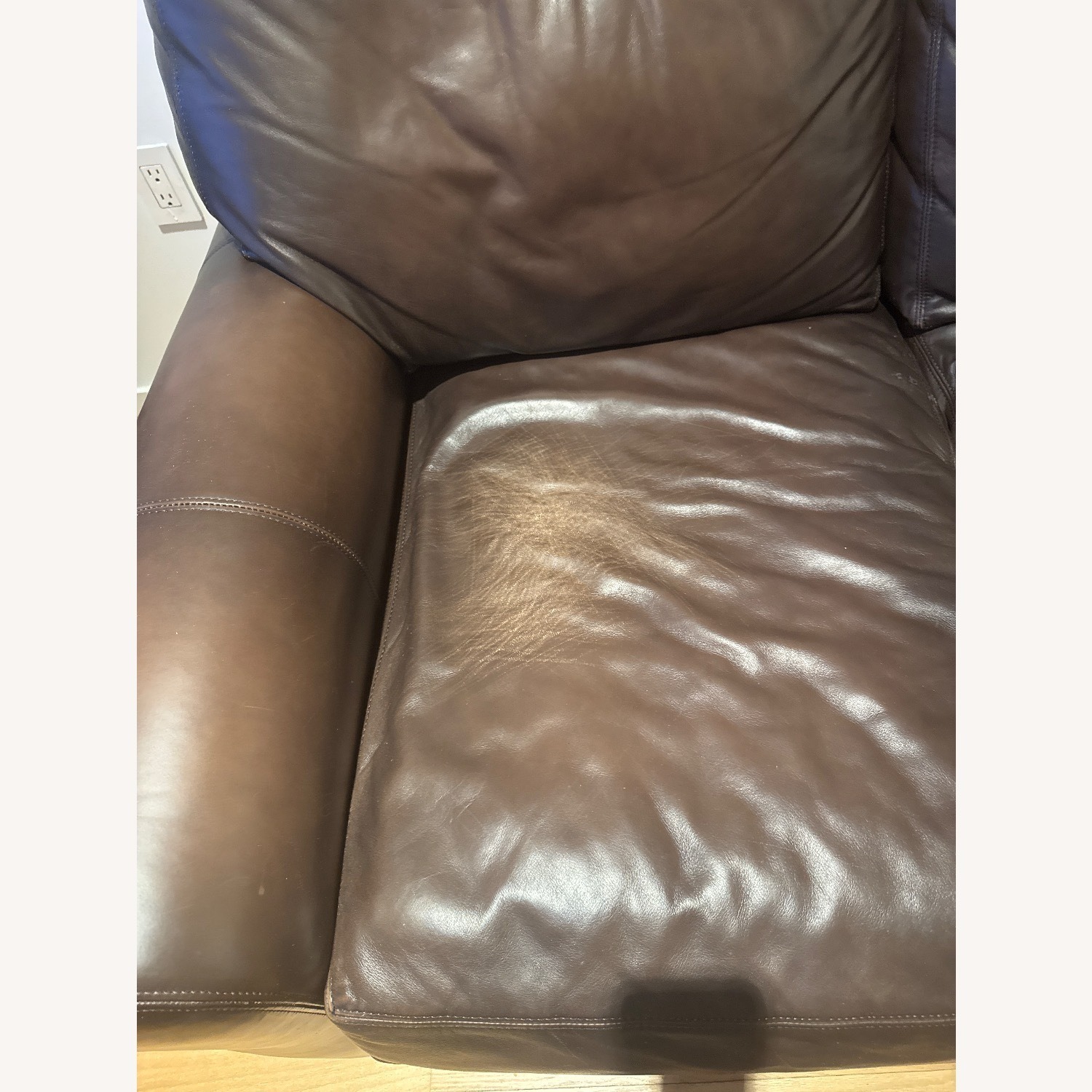 Pottery Barn Dark Brown Leather Sleeper Sofa - image-5