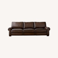 Pottery Barn Dark Brown Leather Sleeper Sofa