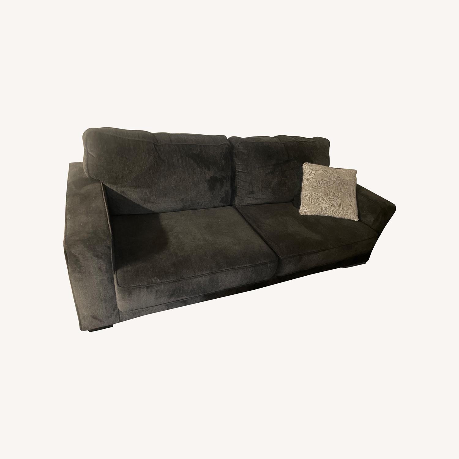 Dark Gray Fabric 2 Seater Sofa - image-0