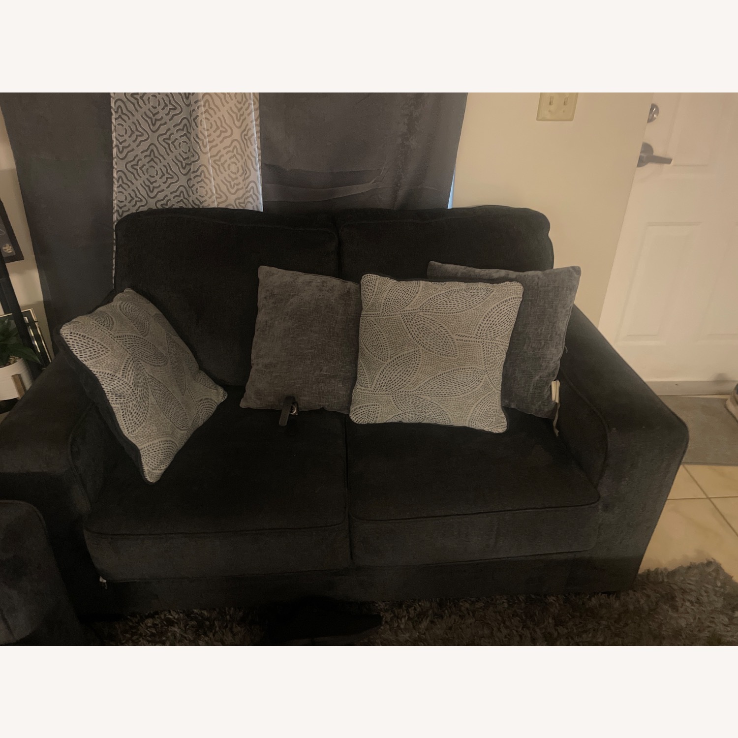 Dark Gray Fabric 2 Seater Sofa - image-1