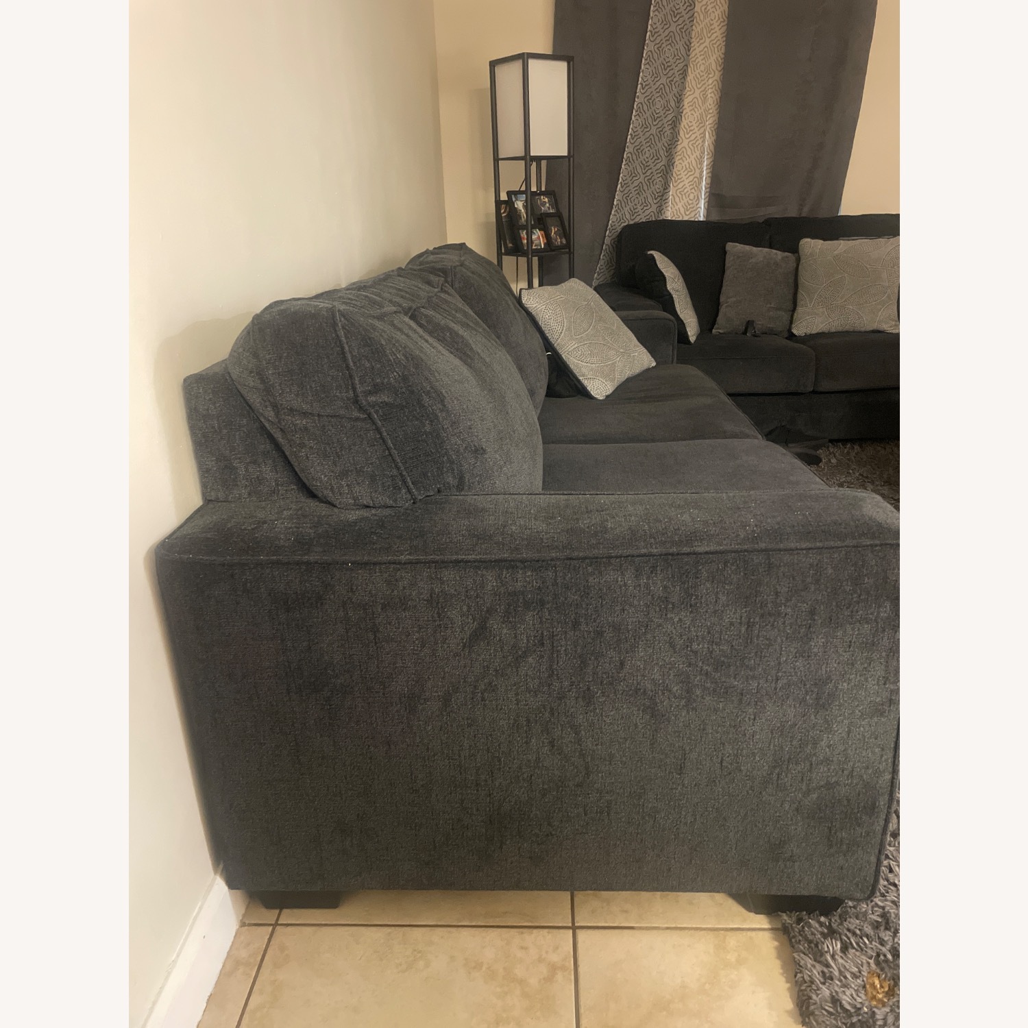 Dark Gray Fabric 2 Seater Sofa - image-2