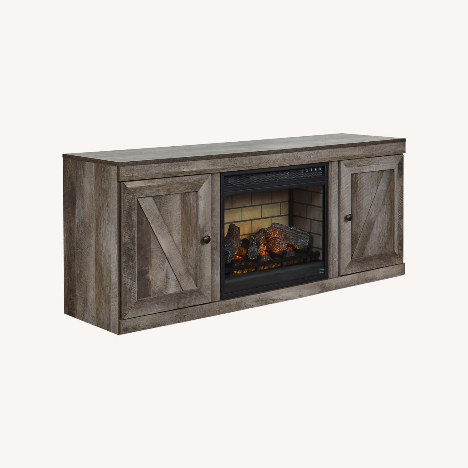 Ashley Furniture Wynnlow Light Brown Wood Media Storage - image-0