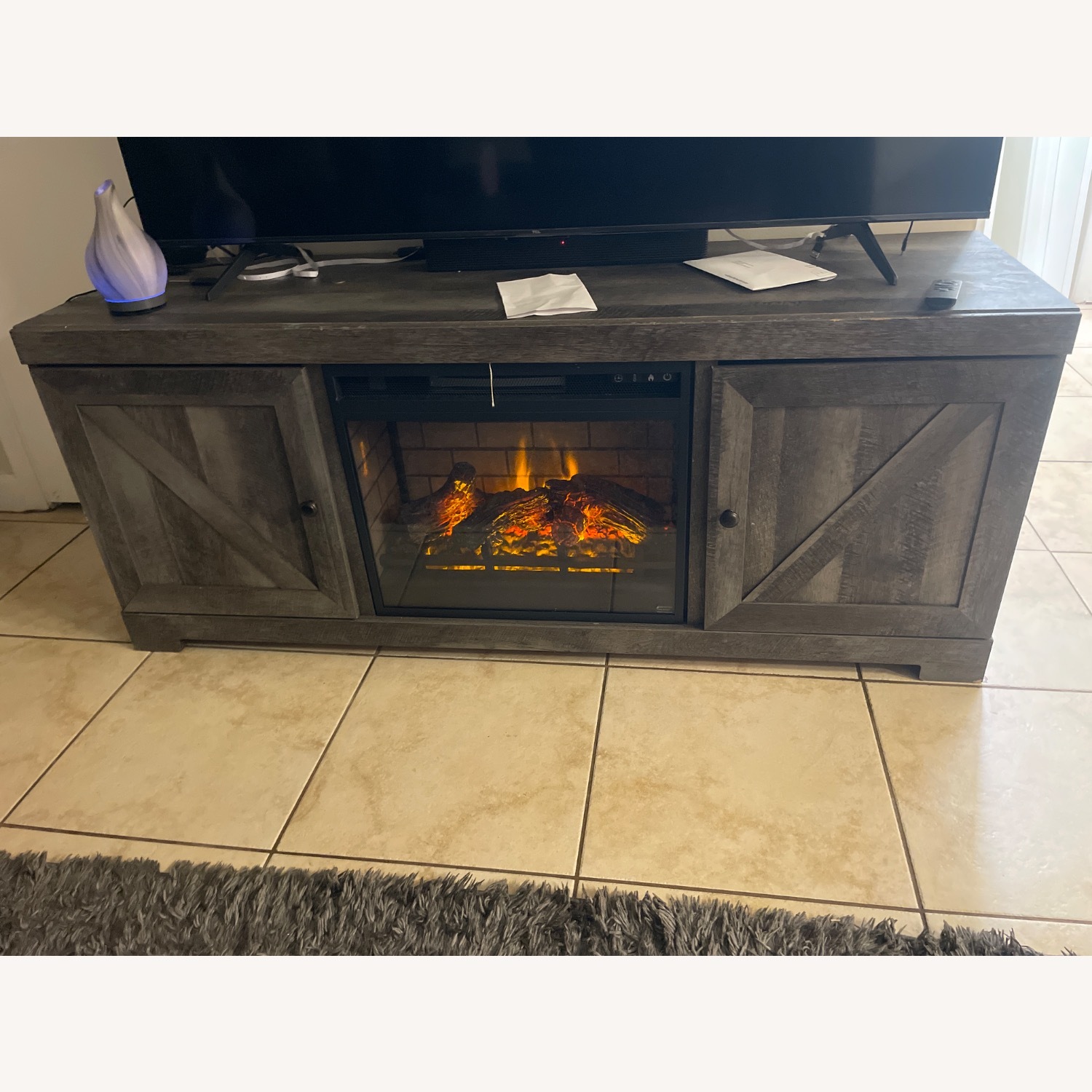 Ashley Furniture Wynnlow Light Brown Wood Media Storage - image-2