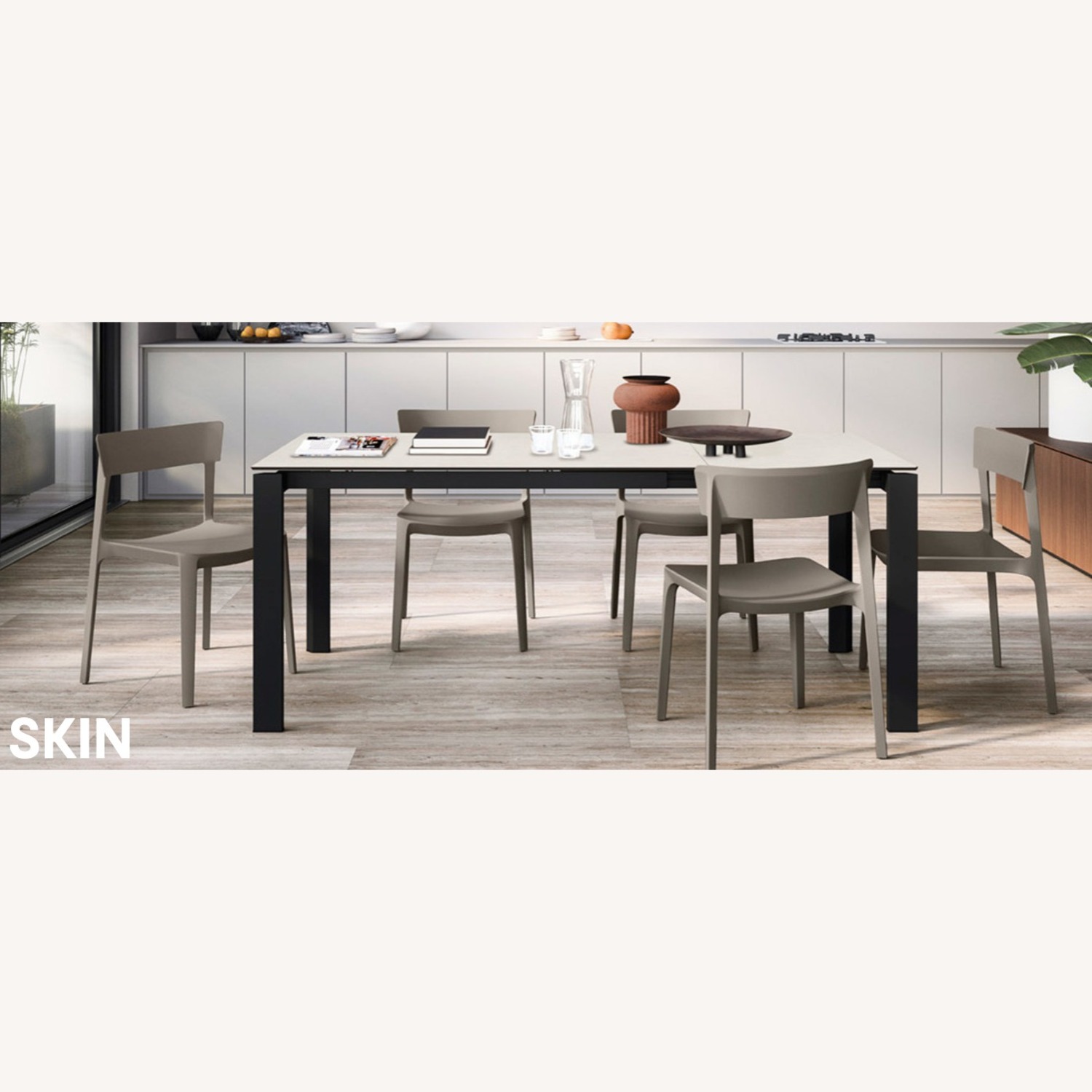 Calligaris SKIN Monoblock Chair in Taupe - image-1