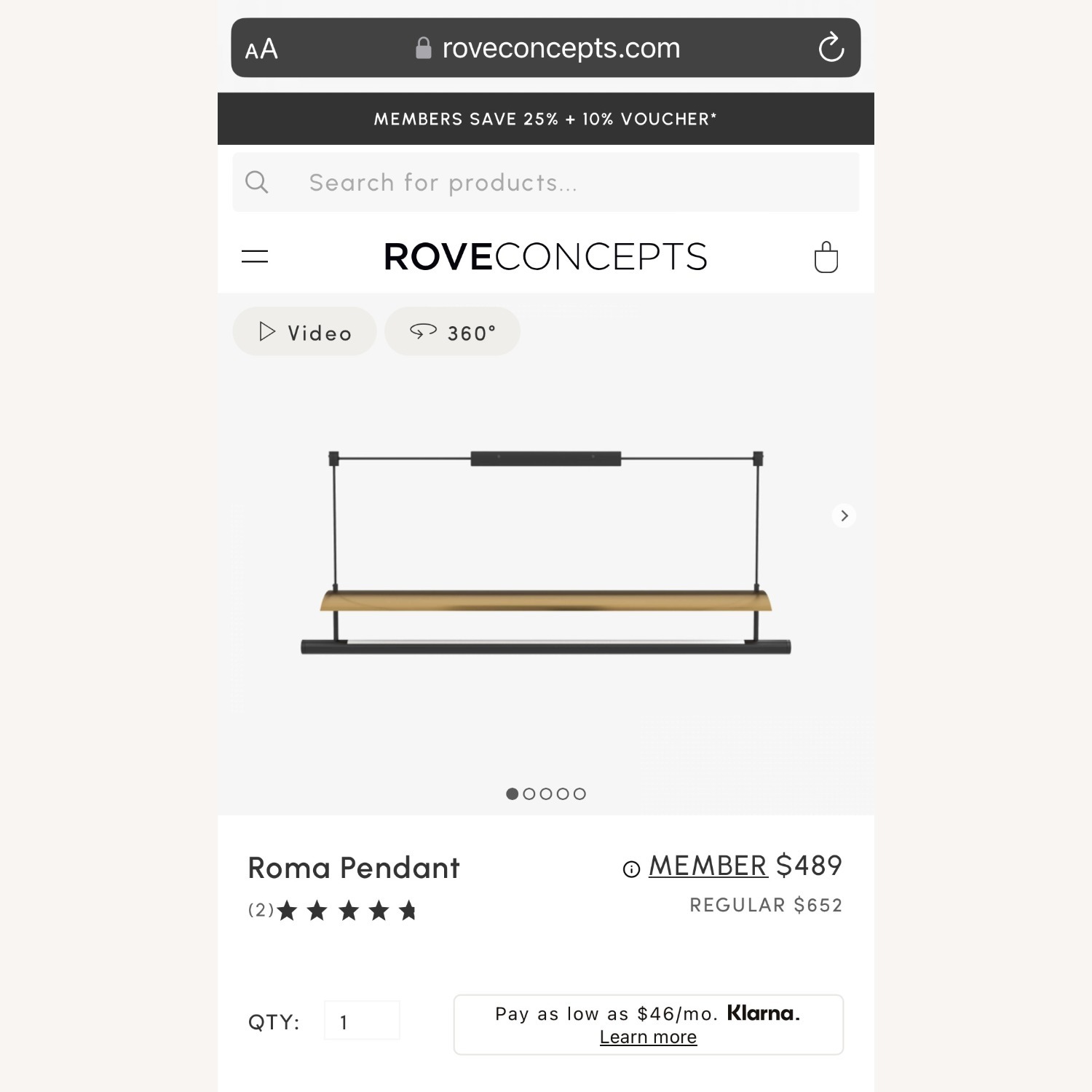 Rove Concepts Lighting Fixture Roma Pendant - image-1