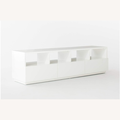 Used CB2 White Lacquer Media Storage - 80" for sale on AptDeco