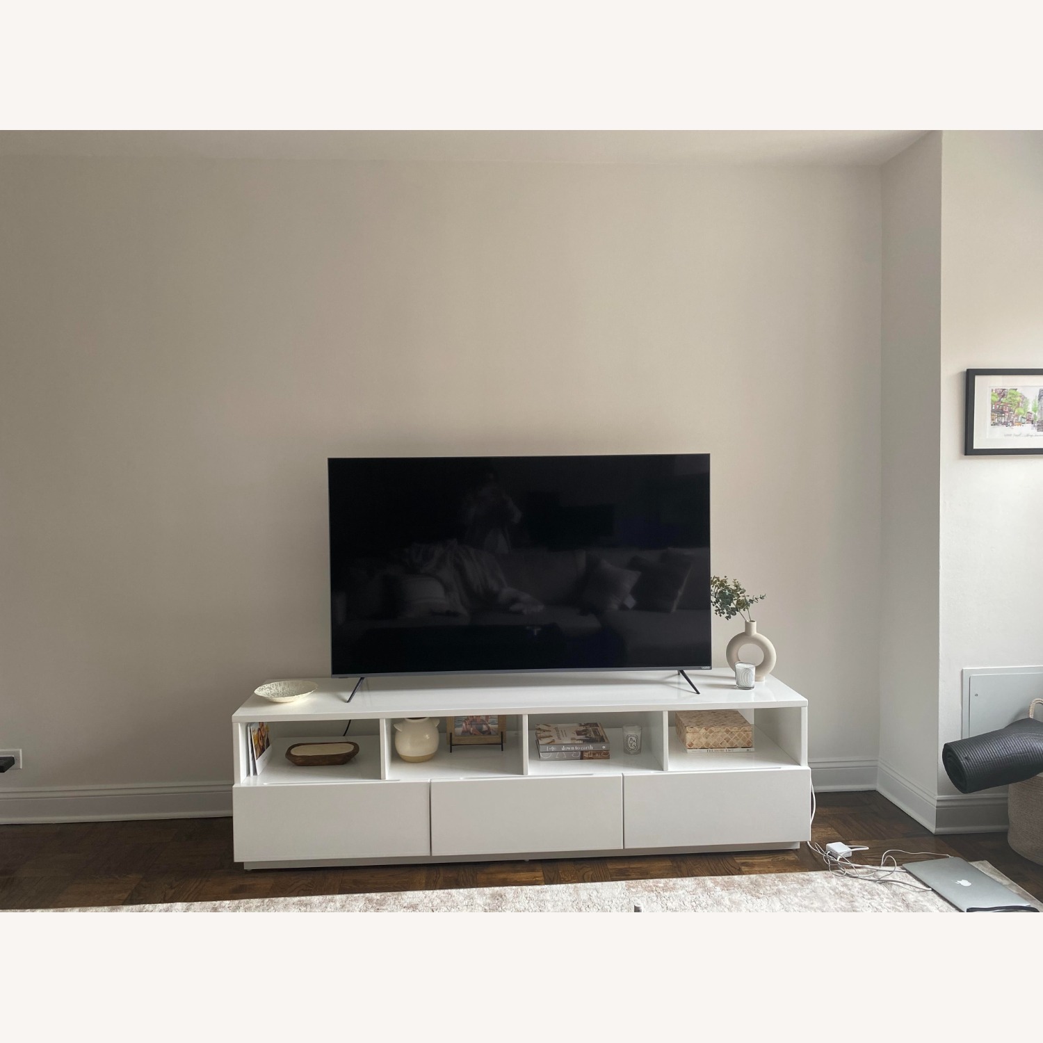 CB2 White Lacquer Media Storage - 80" - image-4