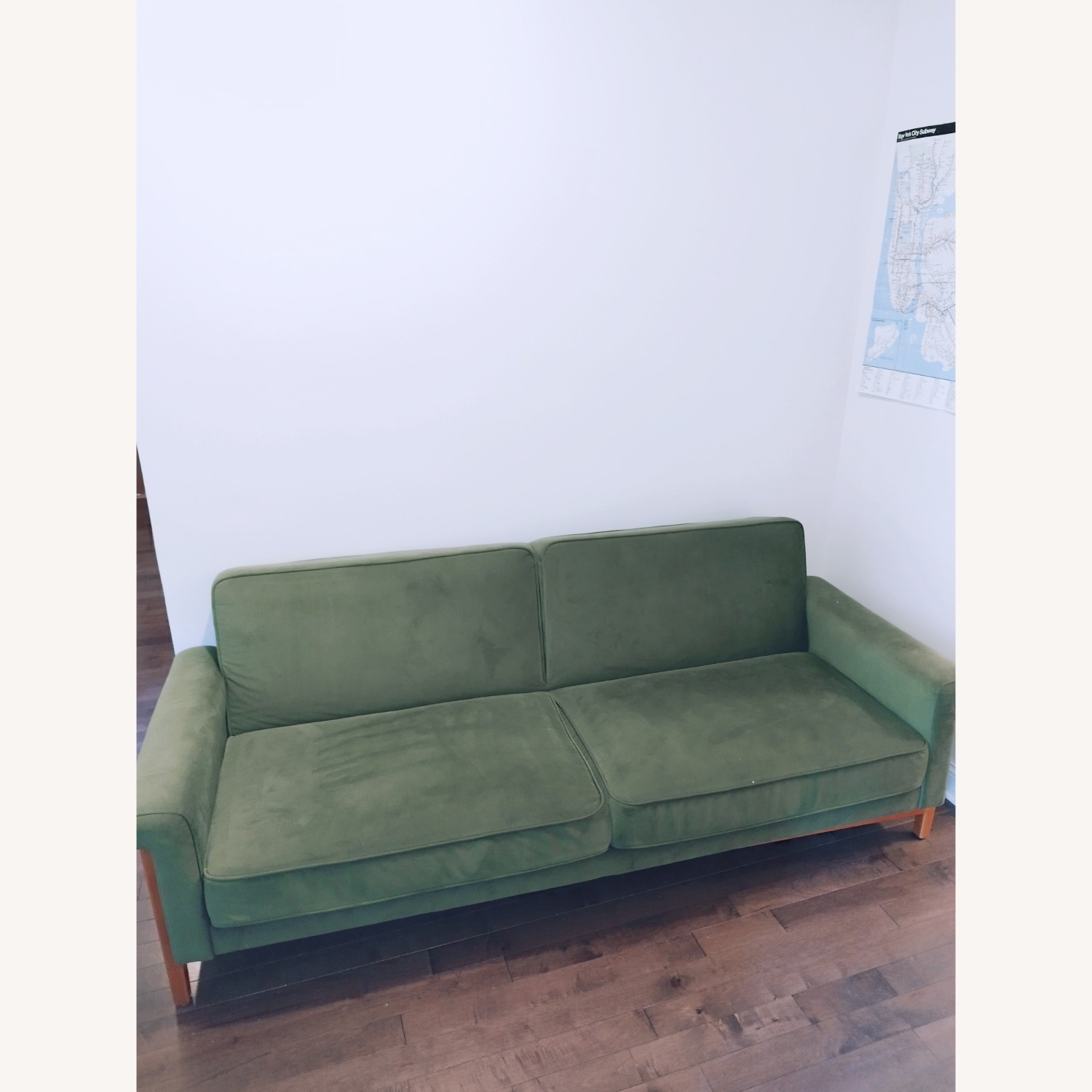 Green Velvet Sleeper Sofa - image-3