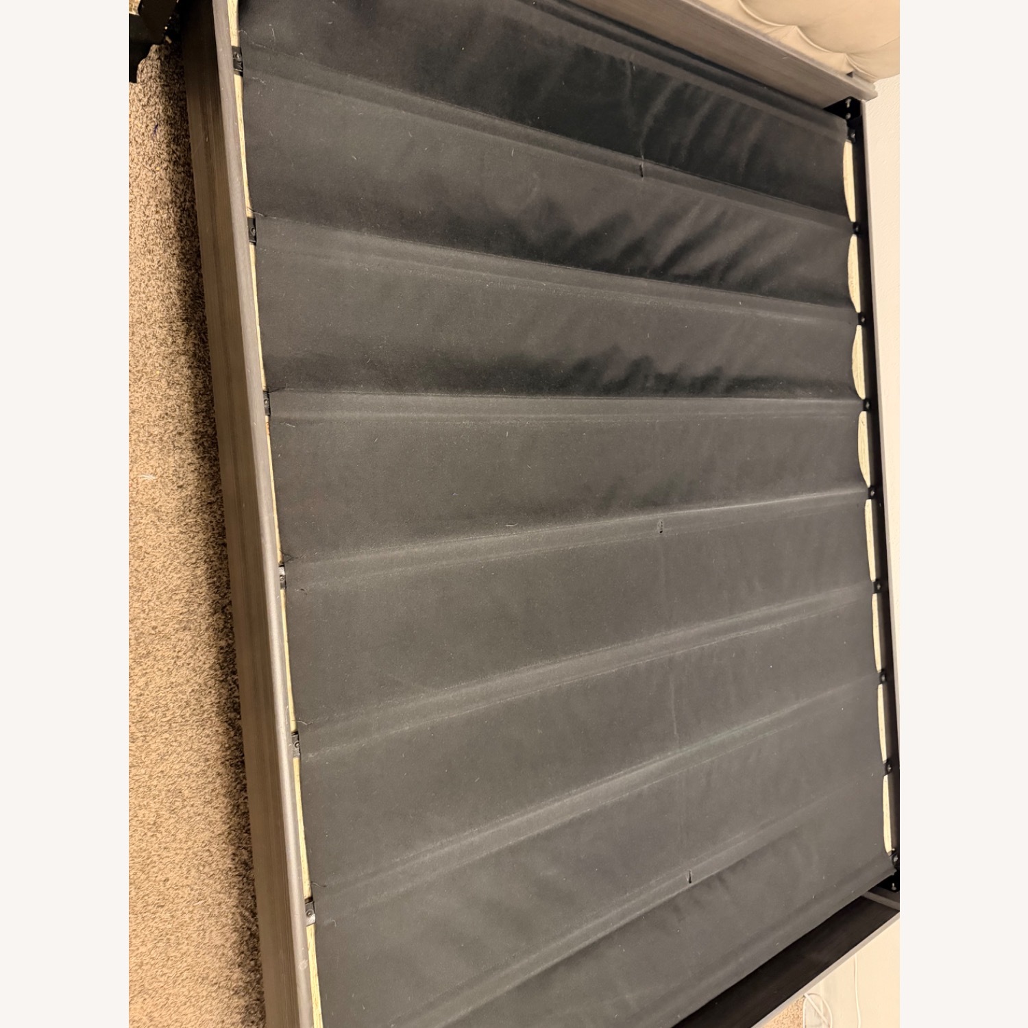 West Elm Emmett Dark Gray Leather Queen Bed - image-15