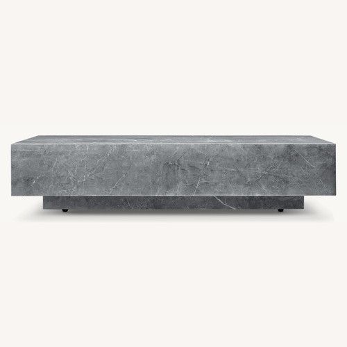 Used Restoration Hardware Gray Marble Marquina Coffee Table for sale on AptDeco