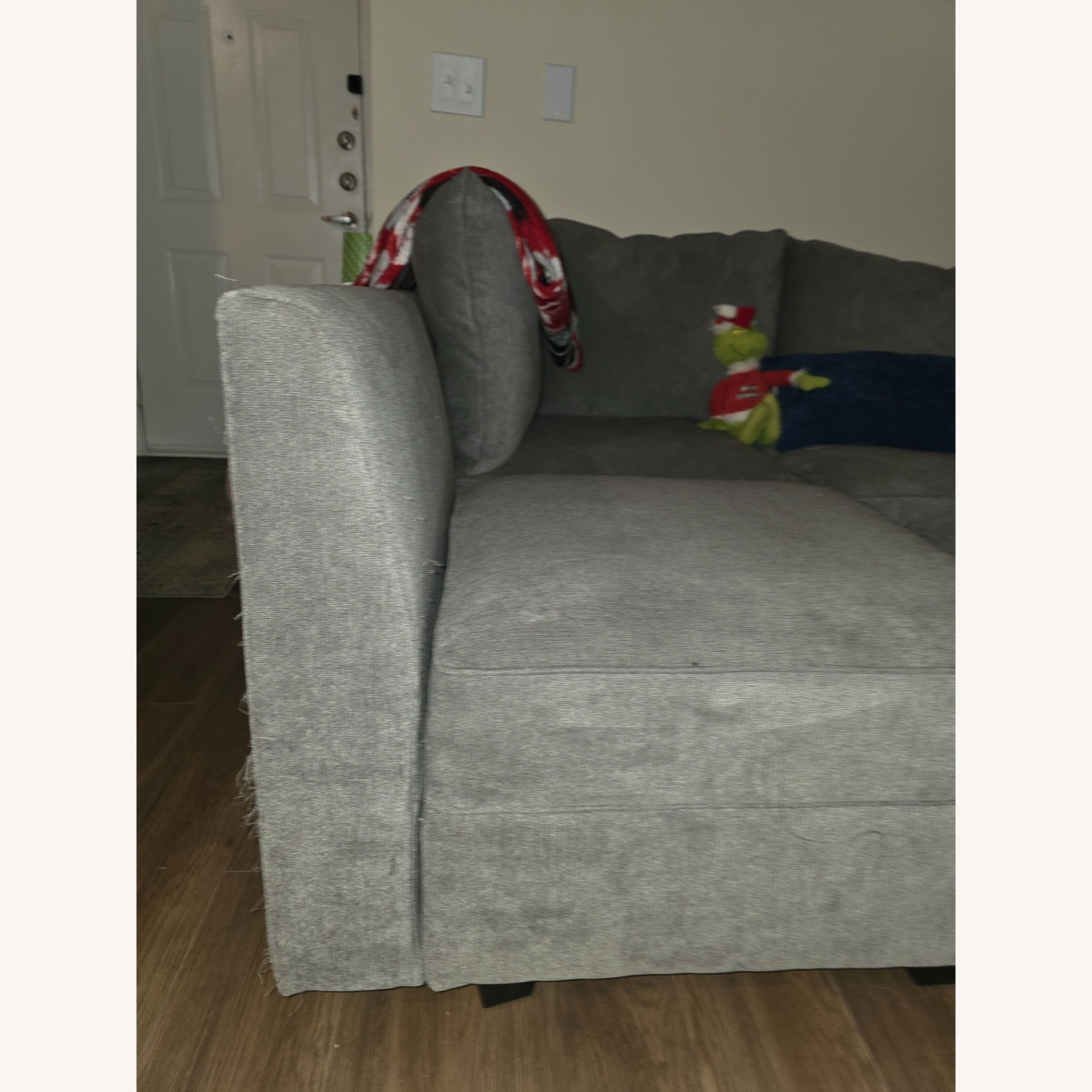 Light Gray Fabric 3+ Piece Sectional - image-2