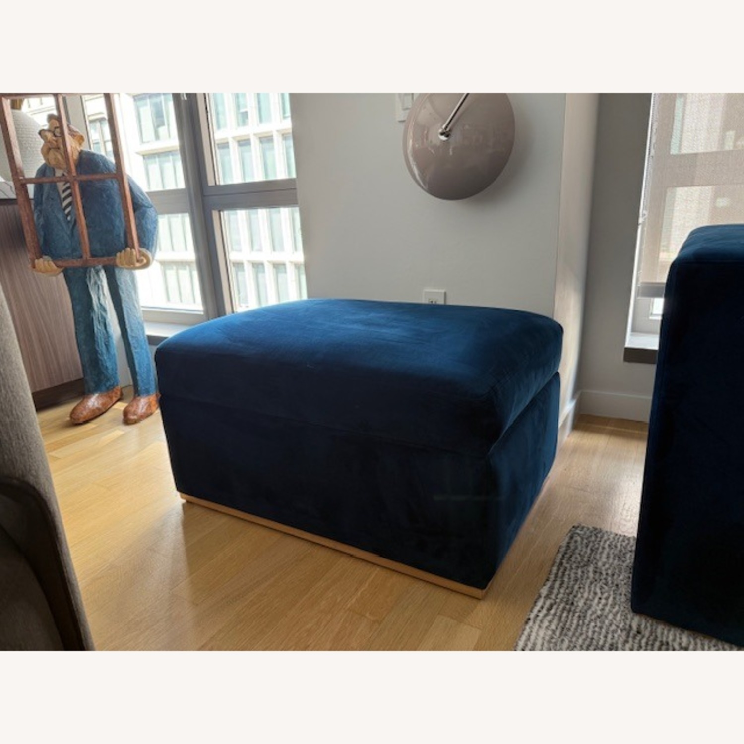 Blue Storage Ottoman - image-1