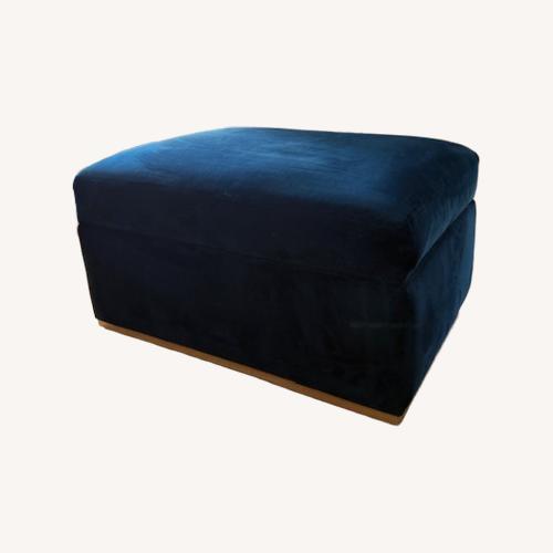 Used Blue Storage Ottoman for sale on AptDeco