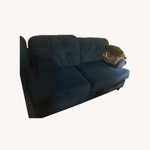 Used Value City Furniture Blue 2 Piece Sectional for sale on AptDeco