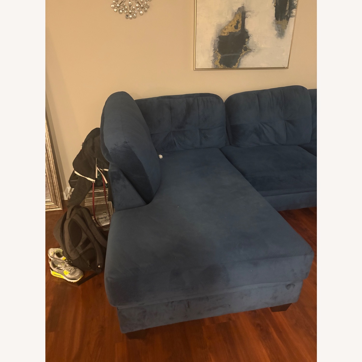 Value City Furniture Blue 2 Piece Sectional - image-2