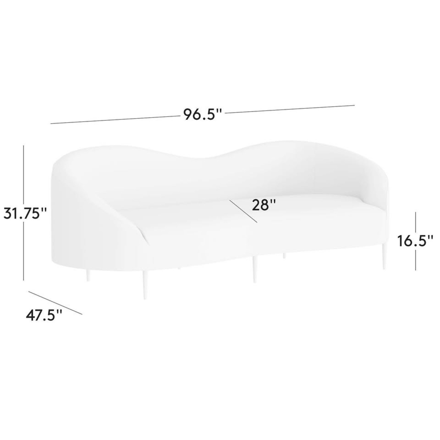 CB2 Curvo Goop White Fabric 3+ Seater Sofa - image-4