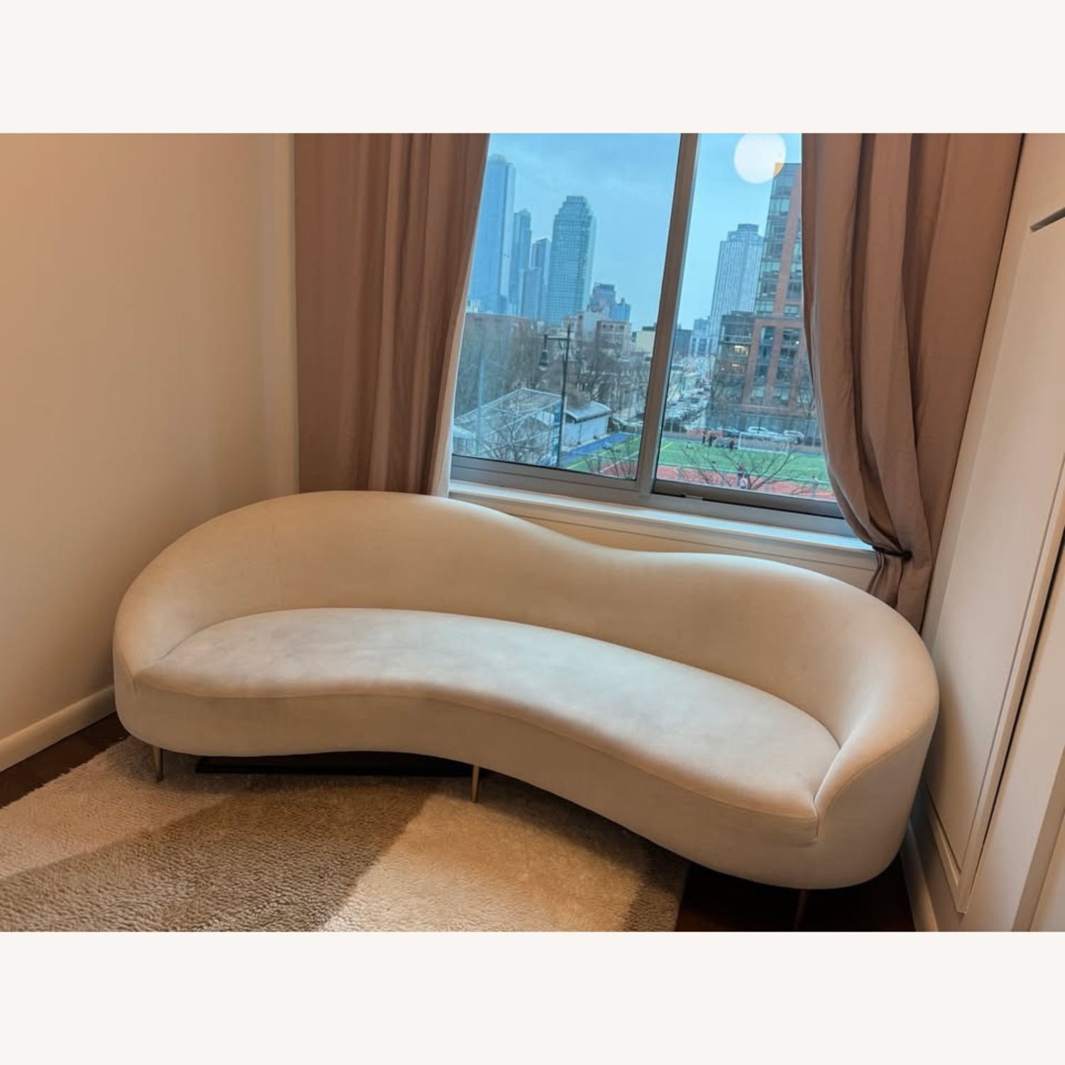 CB2 Curvo Goop White Fabric 3+ Seater Sofa - image-2