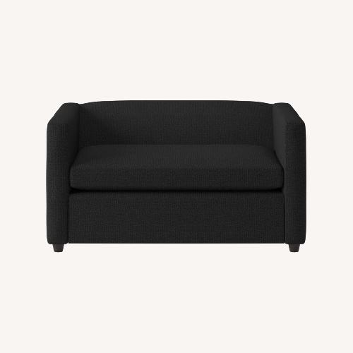 Used CB2 Movie Blue Fabric Loveseat/Sofa Bed for sale on AptDeco