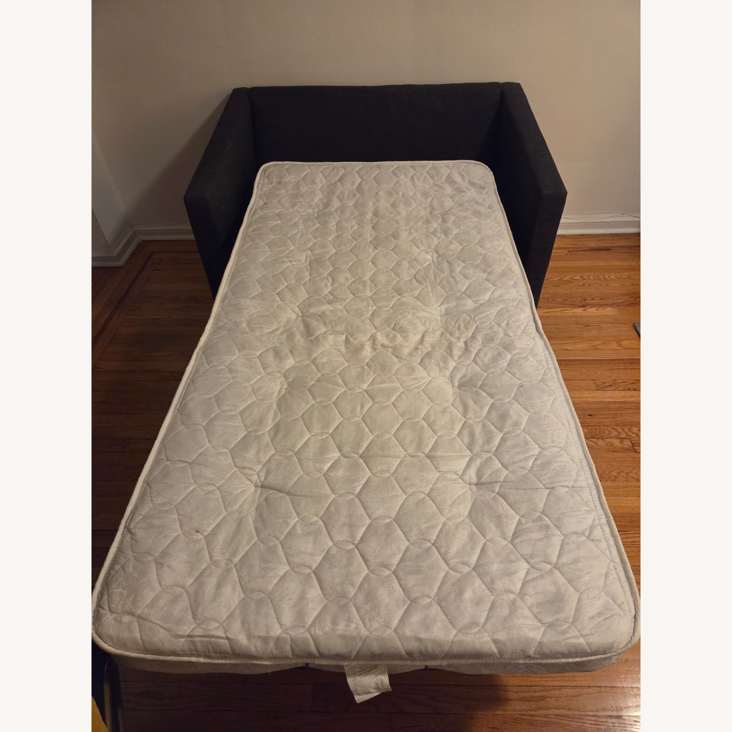 CB2 Movie Blue Fabric Loveseat/Sofa Bed - image-4