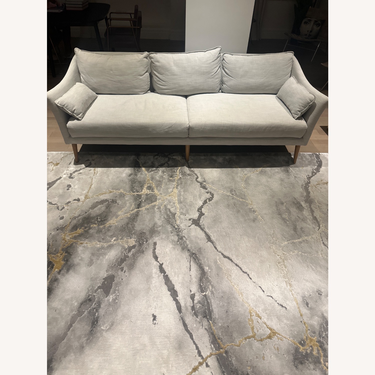 West Elm Antwerp Light Gray Fabric 3+ Seater Sofa - image-5