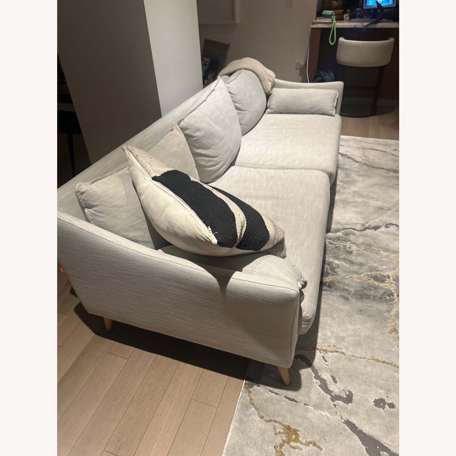 West Elm Antwerp Light Gray Fabric 3+ Seater Sofa - image-2