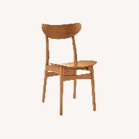 West Elm Dark Brown Wood Dining Chairs - Set of 6