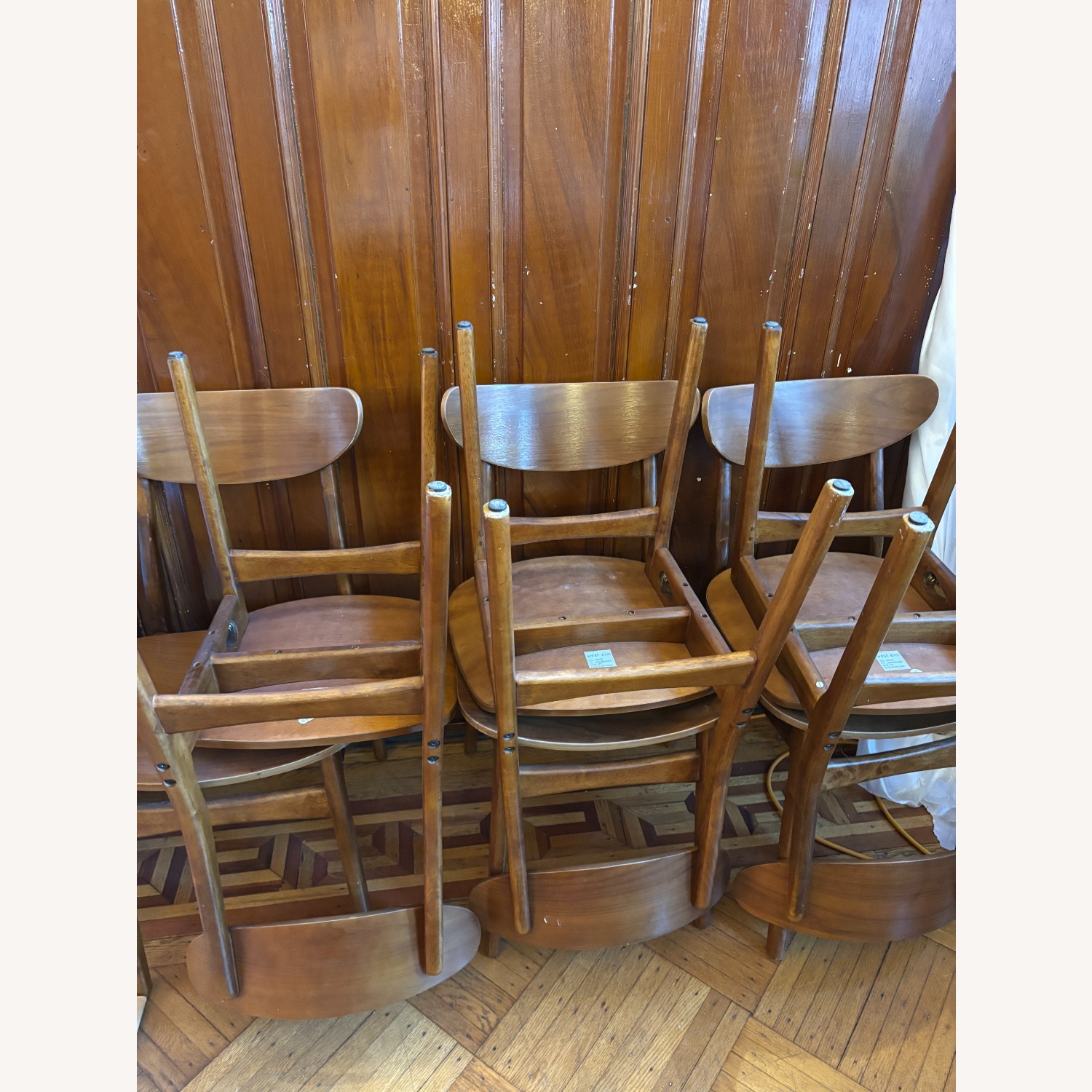 West Elm Dark Brown Wood Dining Chairs - Set of 6 - image-4