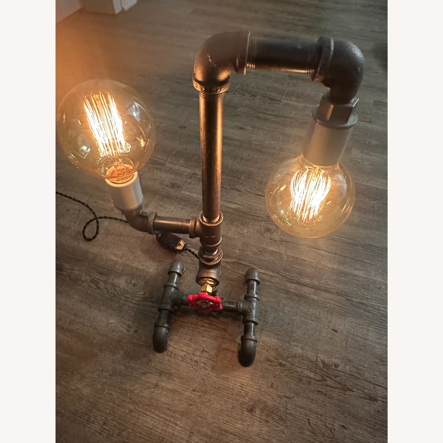 Vintage/Antique Black Metal Floor Lamp - image-2