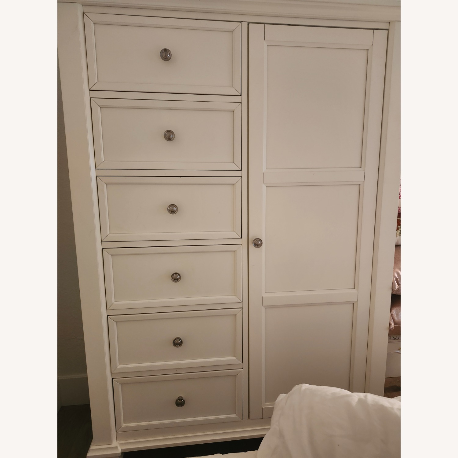 White Wood Armoire - image-1