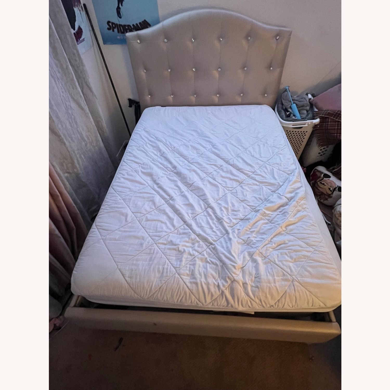 Light Brown Leather Full Bed - image-6