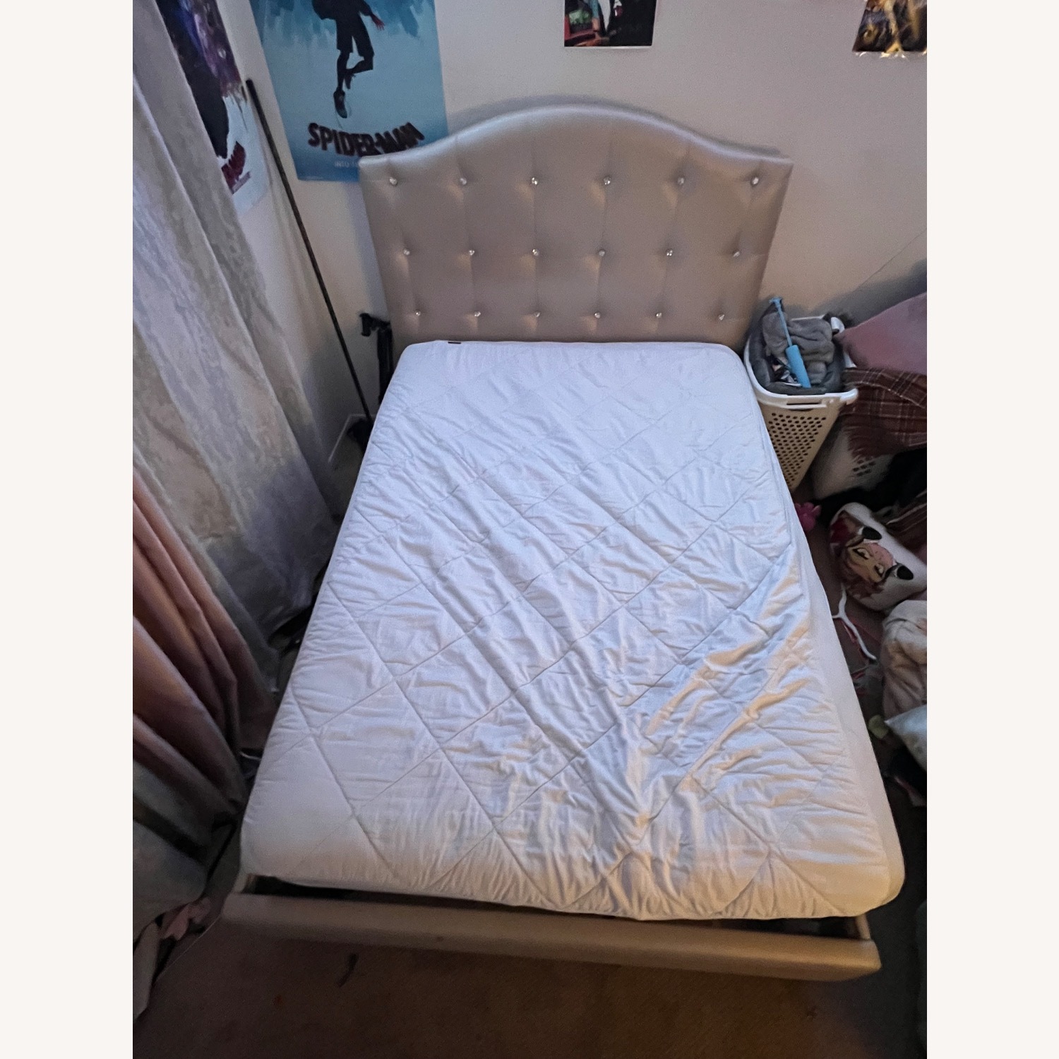 Light Brown Leather Full Bed - image-4