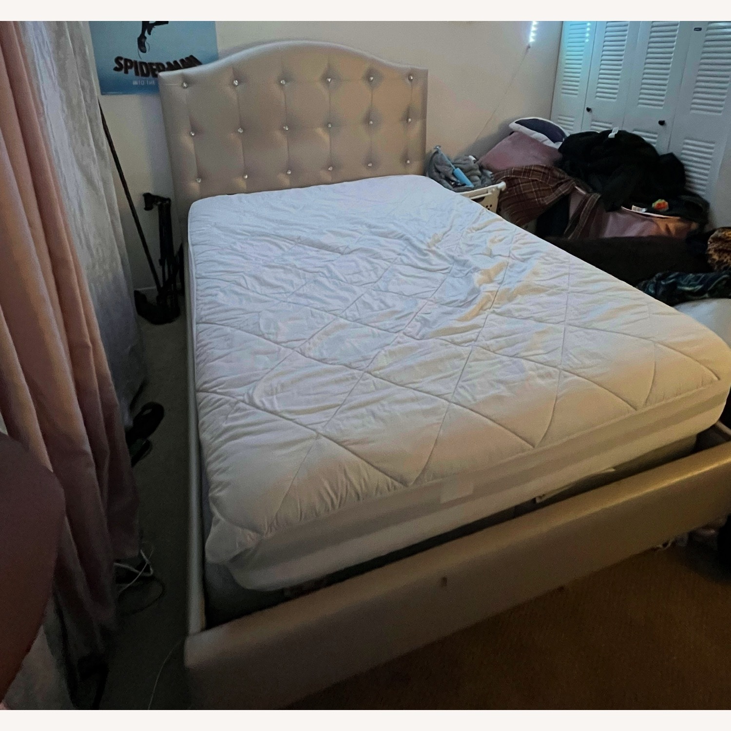 Light Brown Leather Full Bed - image-2