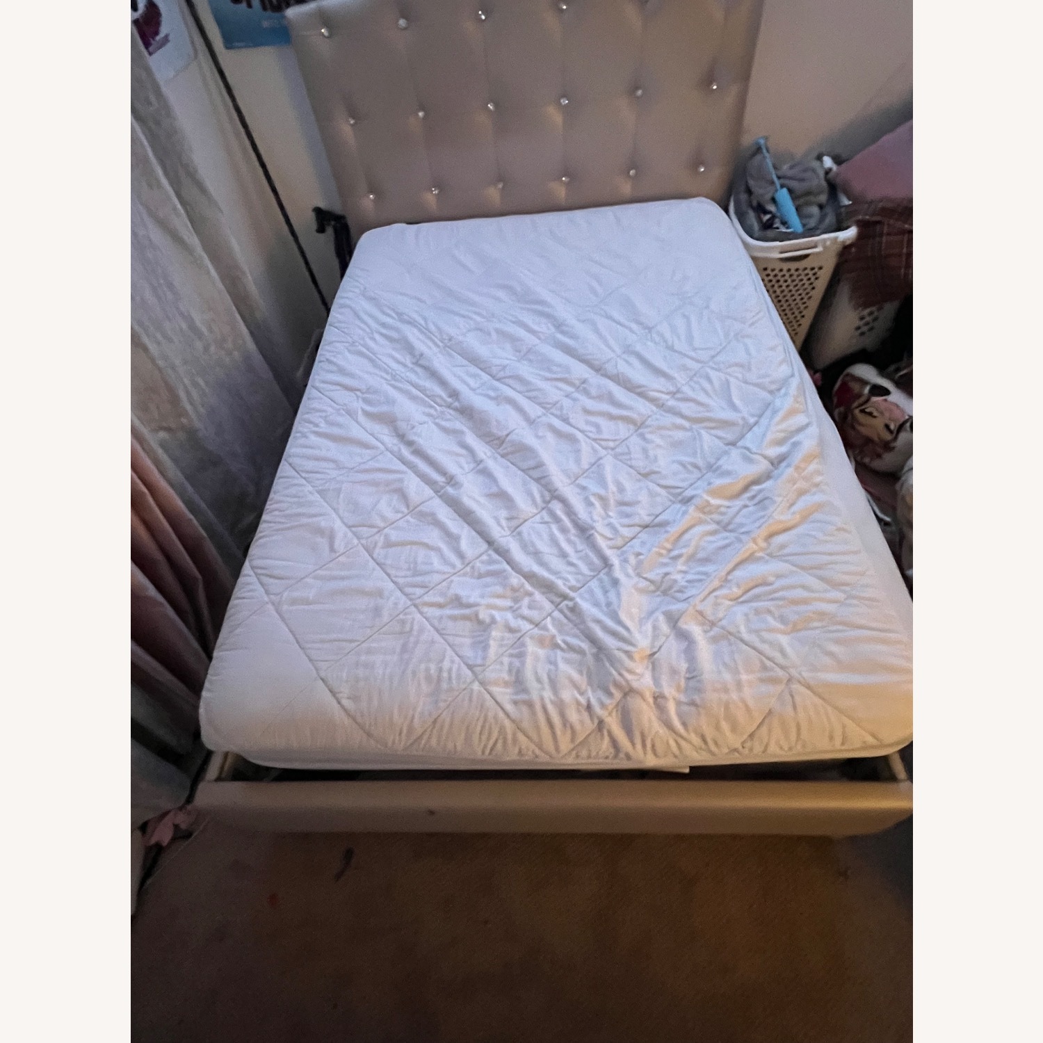 Light Brown Leather Full Bed - image-5