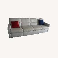 Natuzzi White Leather Sleeper Sofa