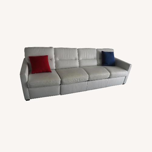 Used Natuzzi White Leather Sleeper Sofa for sale on AptDeco