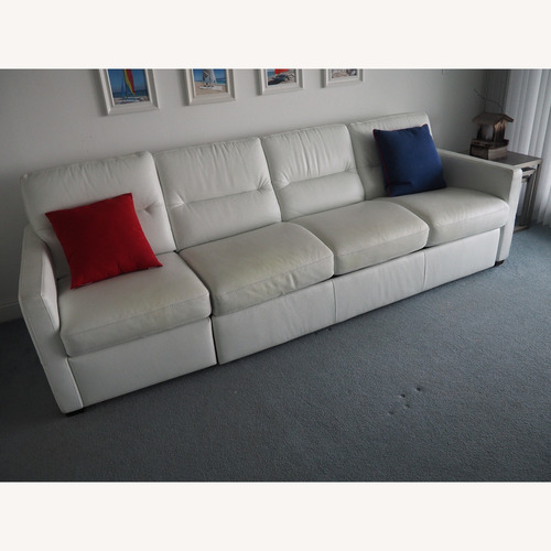Used Natuzzi White Leather Sleeper Sofa for sale on AptDeco
