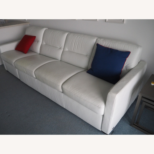 Used Natuzzi White Leather Sleeper Sofa for sale on AptDeco