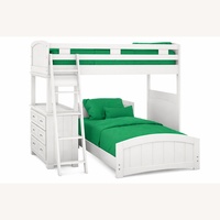 White Twin over Full Loft Bed with Dresser