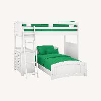 White Twin over Full Loft Bed with Dresser