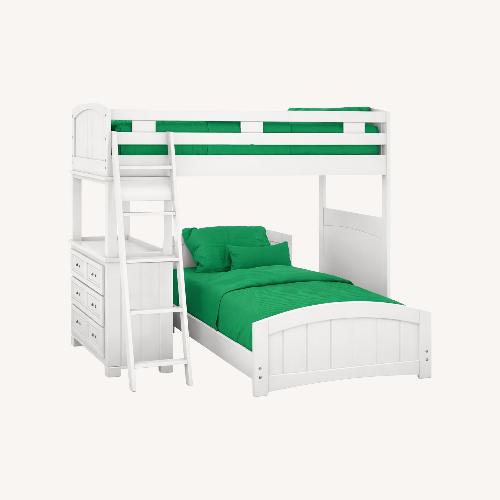 Used White Twin over Full Loft Bed with Dresser for sale on AptDeco