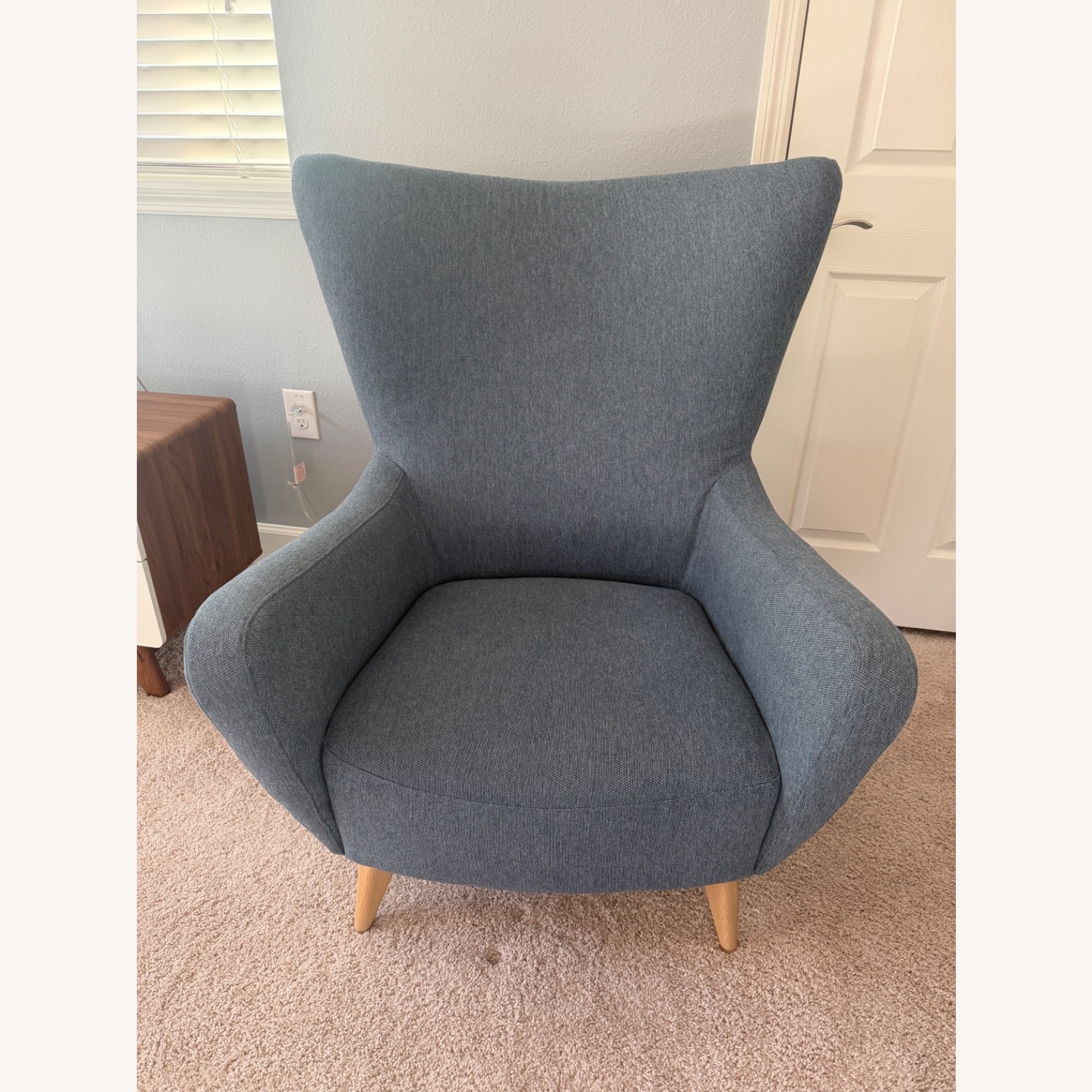 Mid-Century Modern Light Blue Armchair - image-4