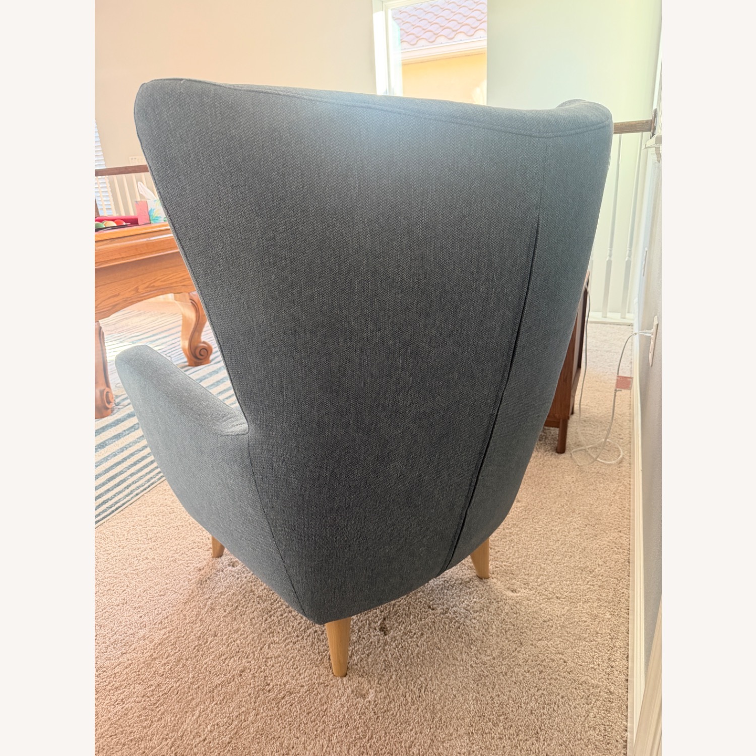 Mid-Century Modern Light Blue Armchair - image-5